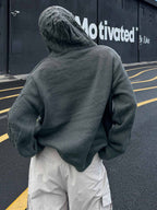 Asymmetric Irregular Knitted Sweater Hoodie