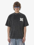 Embroidered Neckline Oversized T-Shirt