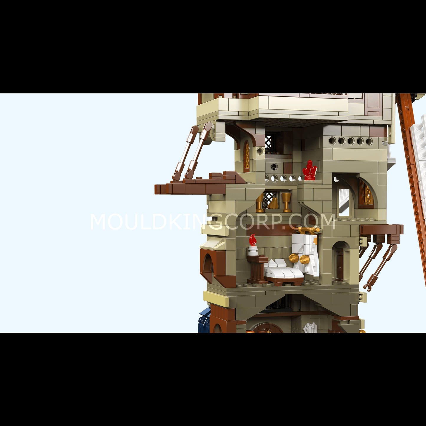 Mould King 10060 Medieval Europe Windmill Building Set | 1,584 Pcs