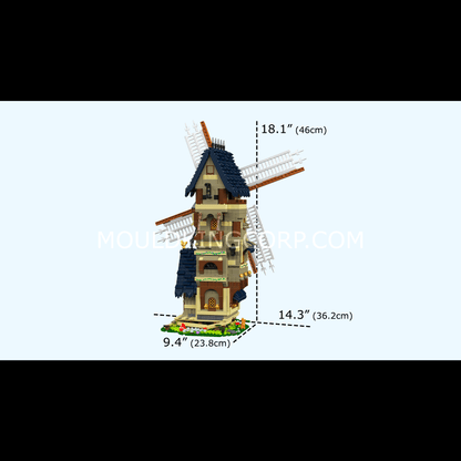Mould King 10060 Medieval Europe Windmill Building Set | 1,584 Pcs