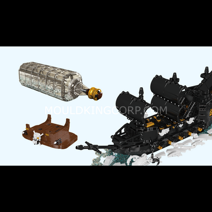 Mould King 10065 Black Pirates Ship-In-a-Bottle Building Set | 2,206 PCS