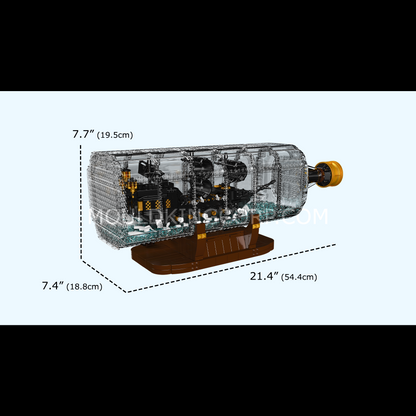 Mould King 10065 Black Pirates Ship-In-a-Bottle Building Set | 2,206 PCS