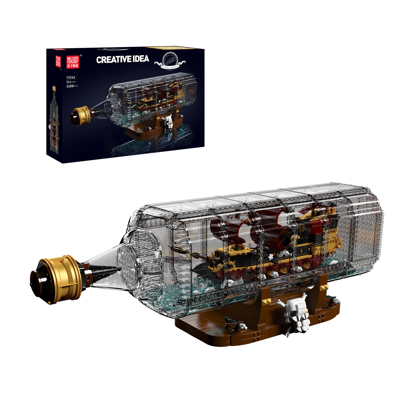 Mould King 10066 Queen Revenger Ship-In-a-Bottle Building Set | 2,488 PCS