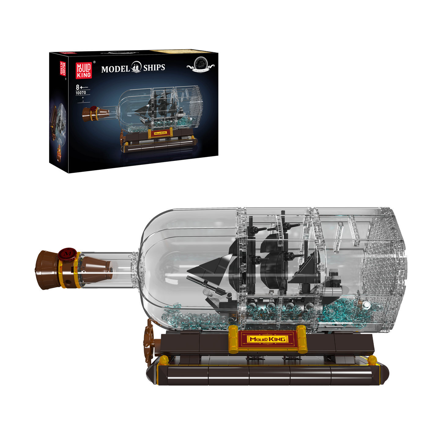 Mould King 10070S Ship-In-a-Bottle Model Building Set | 822 Pcs