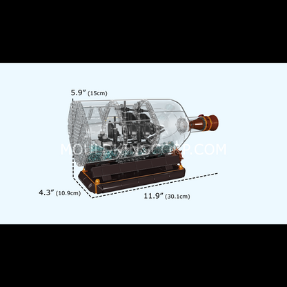 Mould King 10070S Ship-In-a-Bottle Model Building Set | 822 Pcs