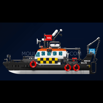 Mould King 10081 British Multi-functional Rescue Boat Building Set | 364 Pcs