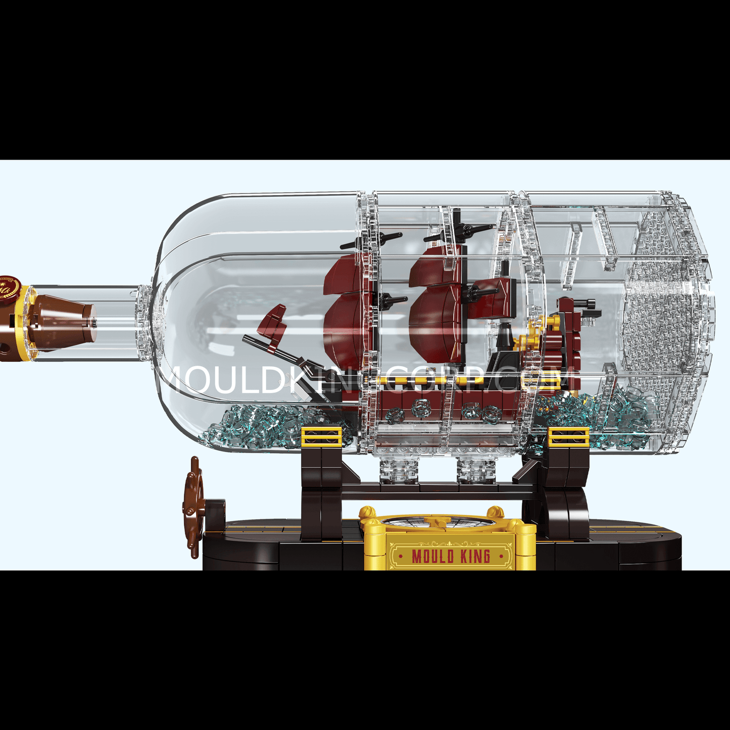 Mould King 10085 The Mini Queen Revenger Ship-In-a-Bottle Building Set | 885 Pcs