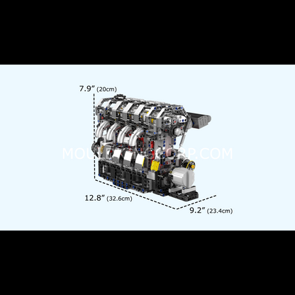 Mould King 10087 Motorised L4 Gasoline Engine Building Set | 1,787 Pcs
