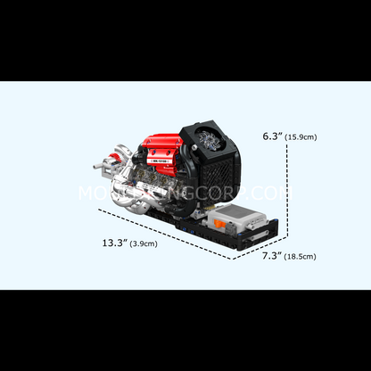 Mould King 10188 Motorized STR13 V6 Engine Model Building Kit | 980 Pcs