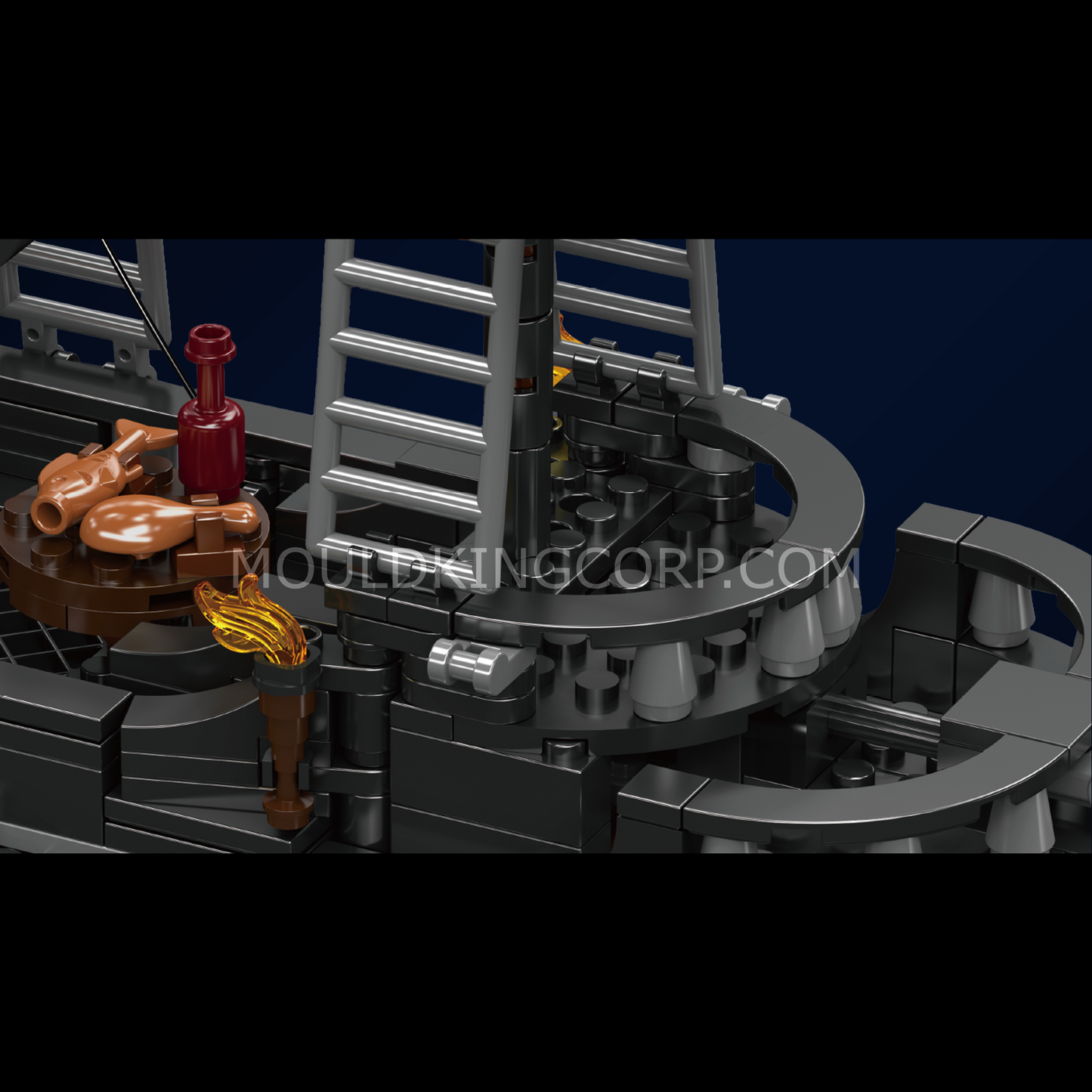 Mould King 10195 Black Pearl Pirate Ship Building Set | 932 Pieces