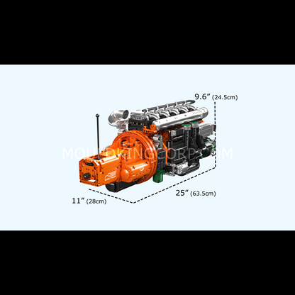 Mould King 10200 Inline-6 Truck Engine & Transmission Building Set | 3,236 Pcs