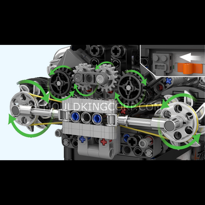Mould King 10207 PAG Turbocharged V8 Engine Building Set | 761 Pcs