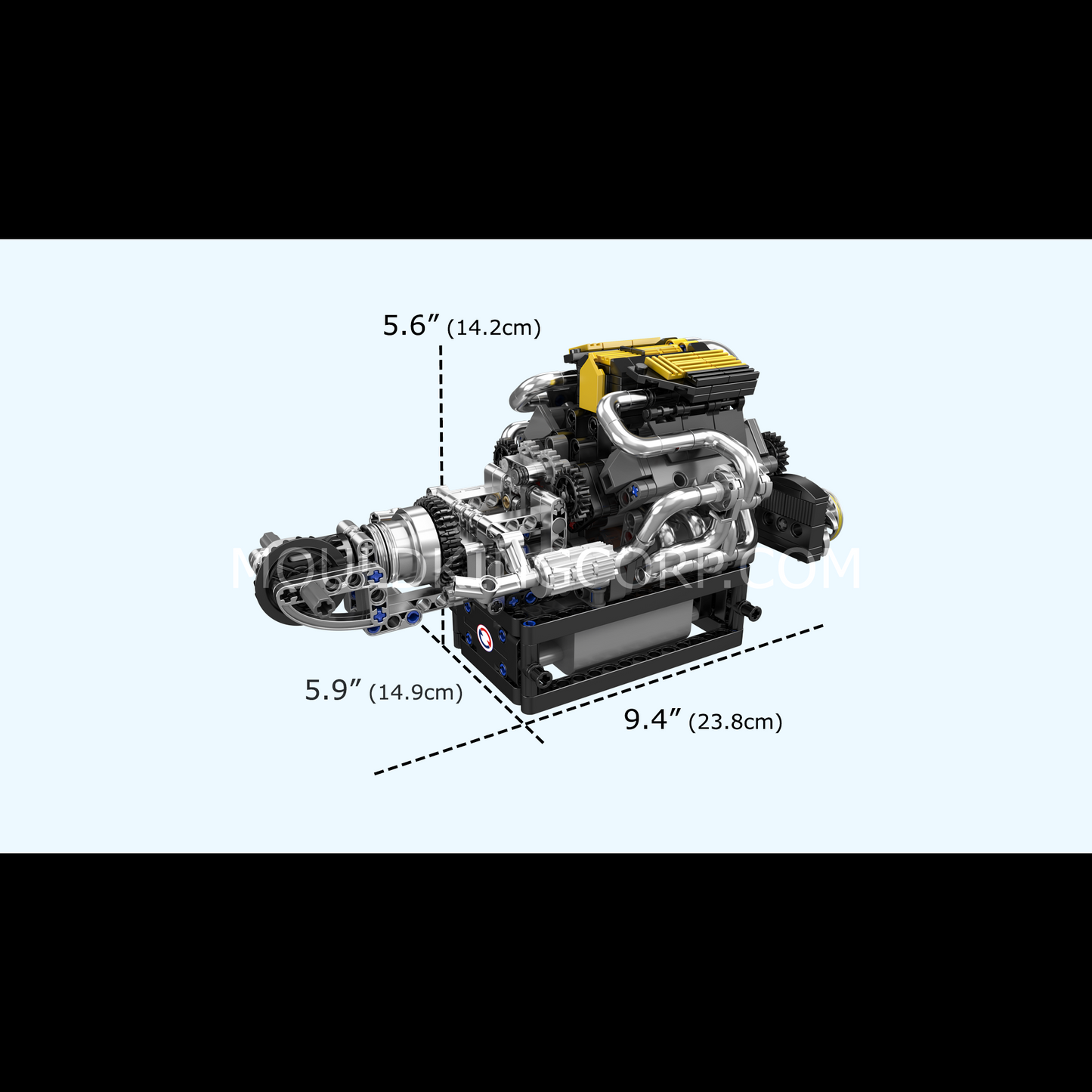 Mould King 10207 PAG Turbocharged V8 Engine Building Set | 761 Pcs