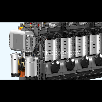 Mould King 10209 Inline 6-Cylinder Aircraft Carrier Engine Building Set | 3,222 Pcs
