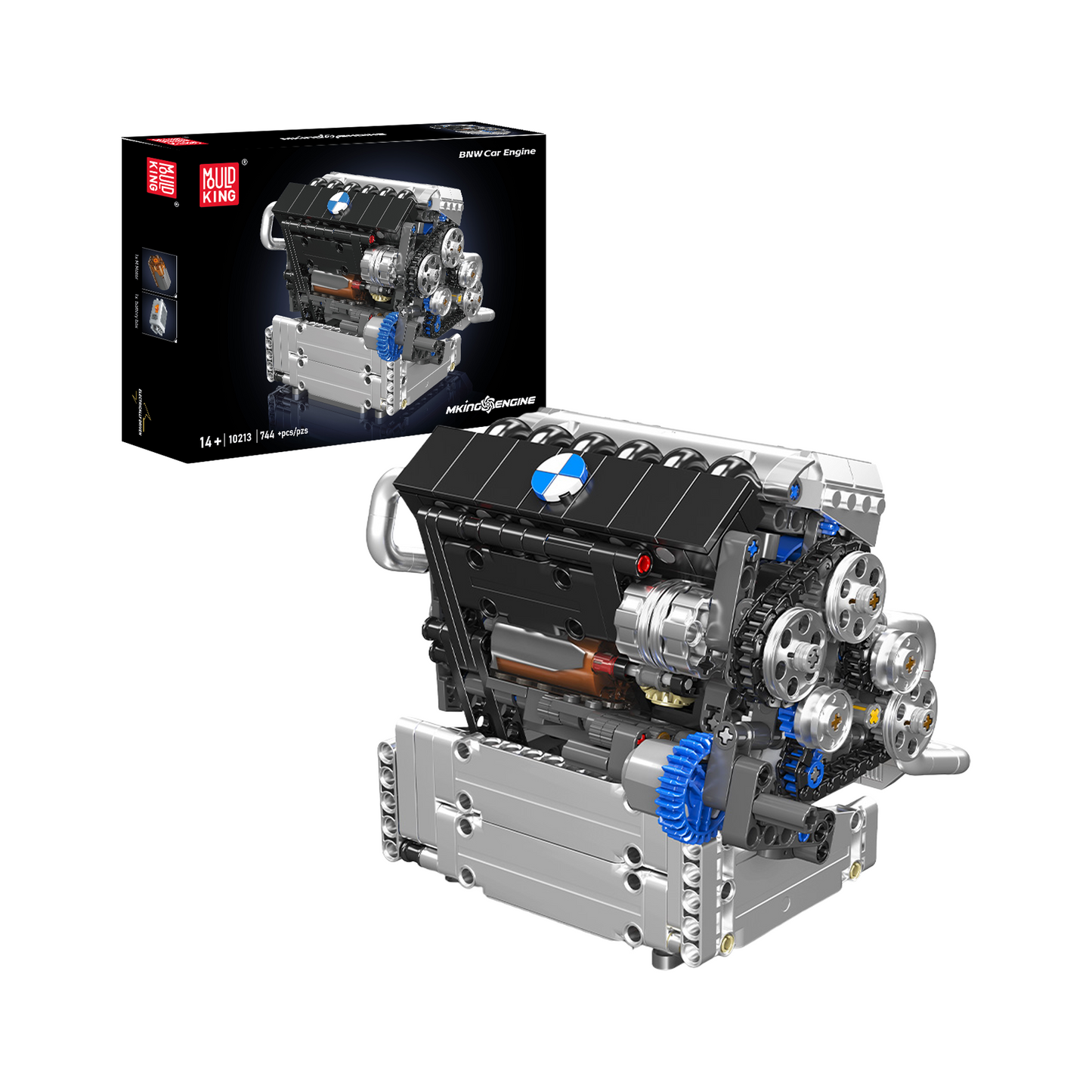 Mould King 10213 Motorized S55 Inline-6 Engine Model Building Set | 744 Pcs