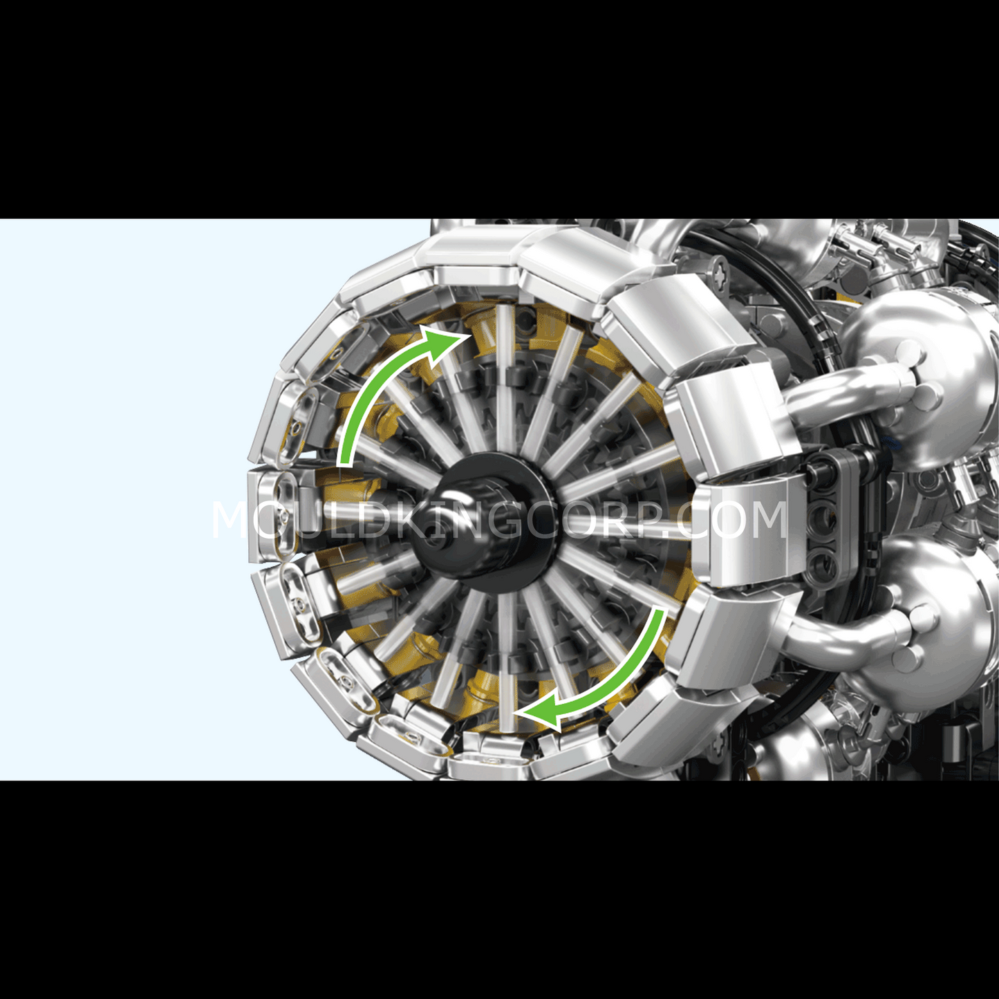Mould King 10216 Turbojet Engine Mechanical Model Building Set | 1,214 Pcs