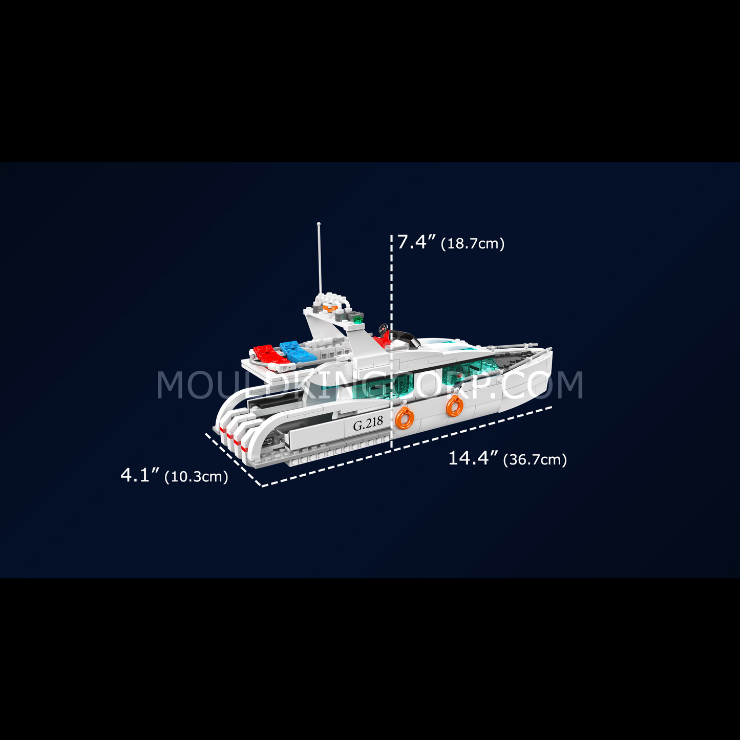 Mould King 10218 White Dolphin Yacht Building Set | 857 Pcs