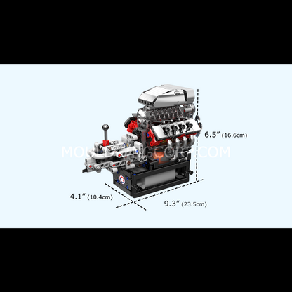 Mould King 10225 American Muscle Car V8 Engine with Gearbox Building Set | 855 Pcs