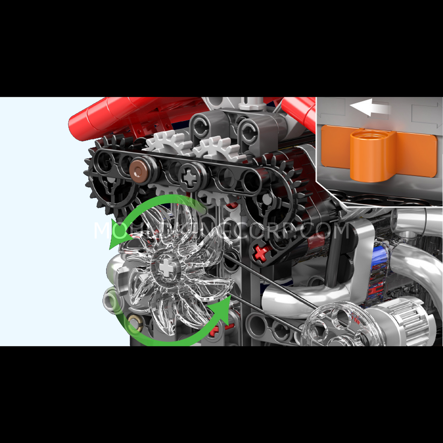 Mould King 10226 V12 Supercar Engine with Transmission Building Set | 863 Pcs