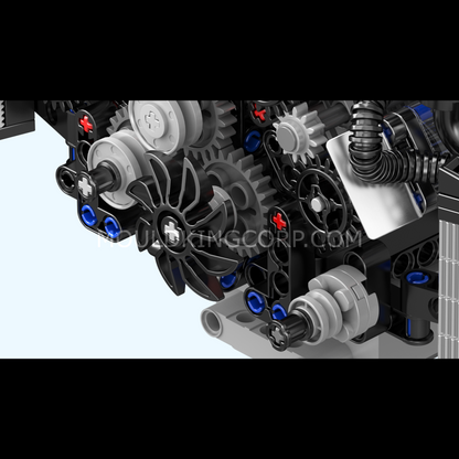 Mould King 10230 W12 Twin Turbo Engine Model Building Set | 871 Pcs