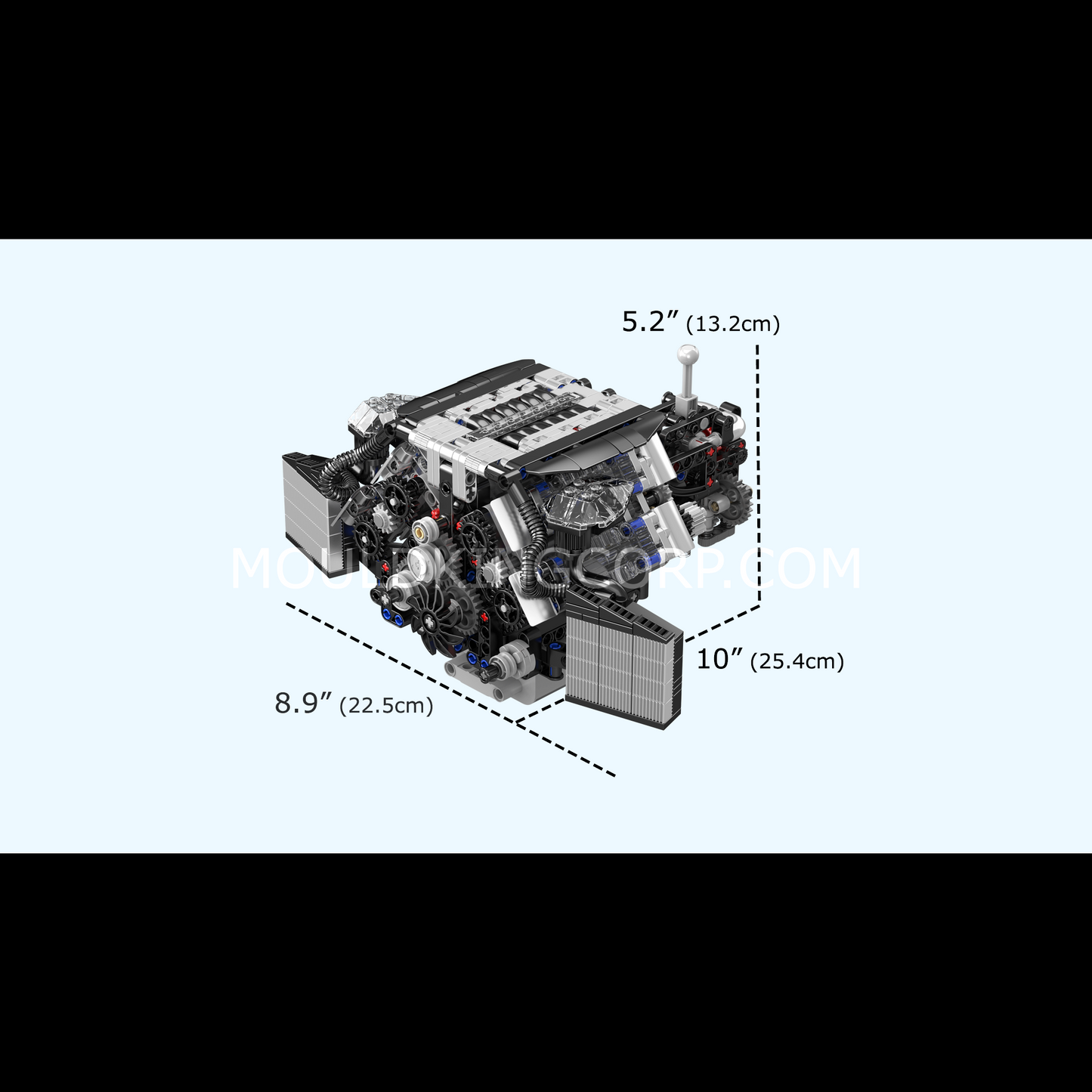 Mould King 10230 W12 Twin Turbo Engine Model Building Set | 871 Pcs