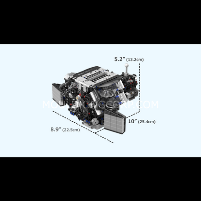 Mould King 10230 W12 Twin Turbo Engine Model Building Set | 871 Pcs