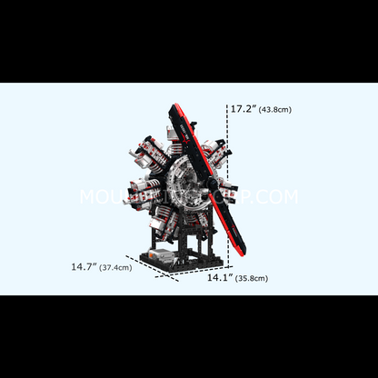 Mould King 10233 Radial Aviation Engine Building Kit | 3,089 Pcs