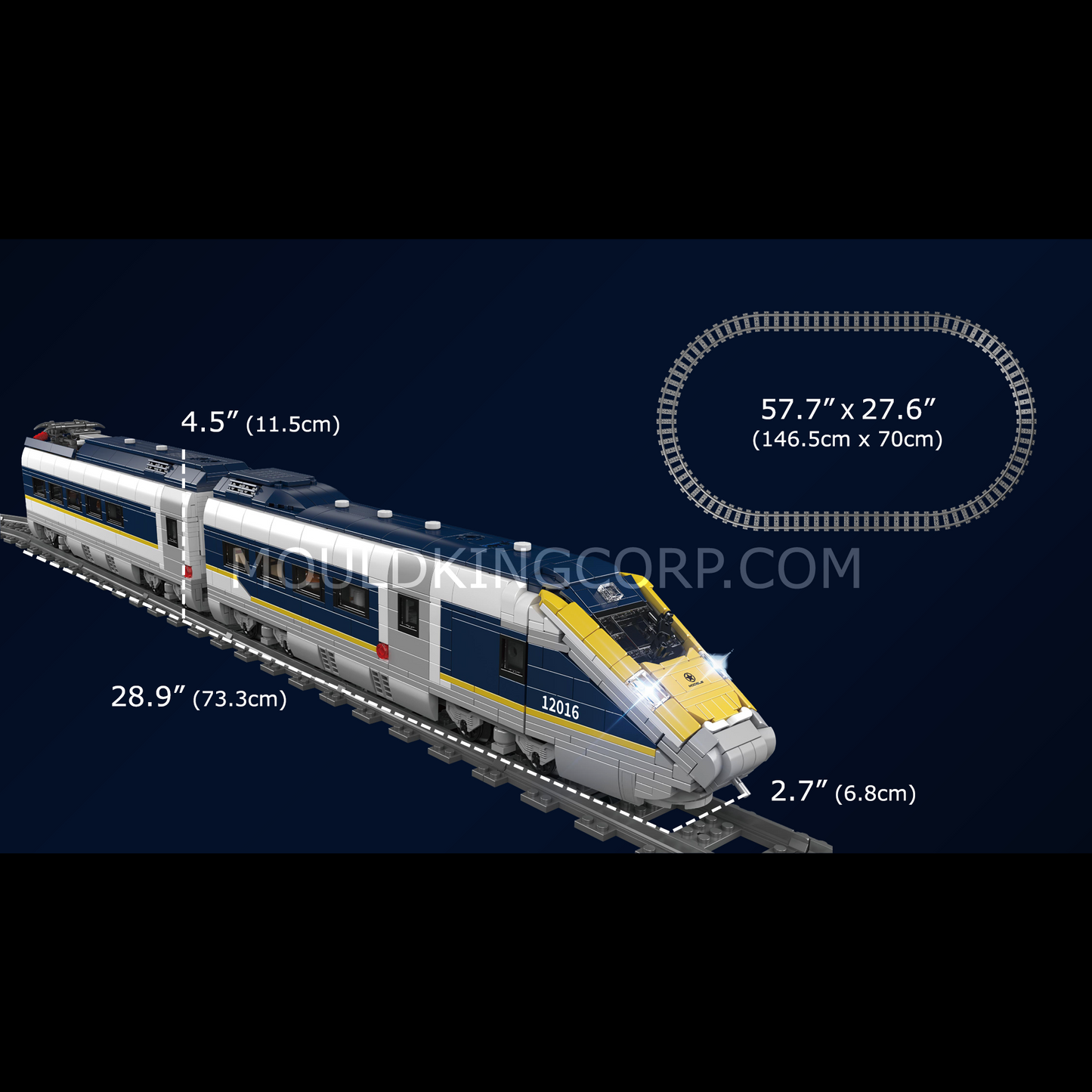 Mould King 12016 Eurostar E320 High-Speed Train Building Set | 1,948 Pcs