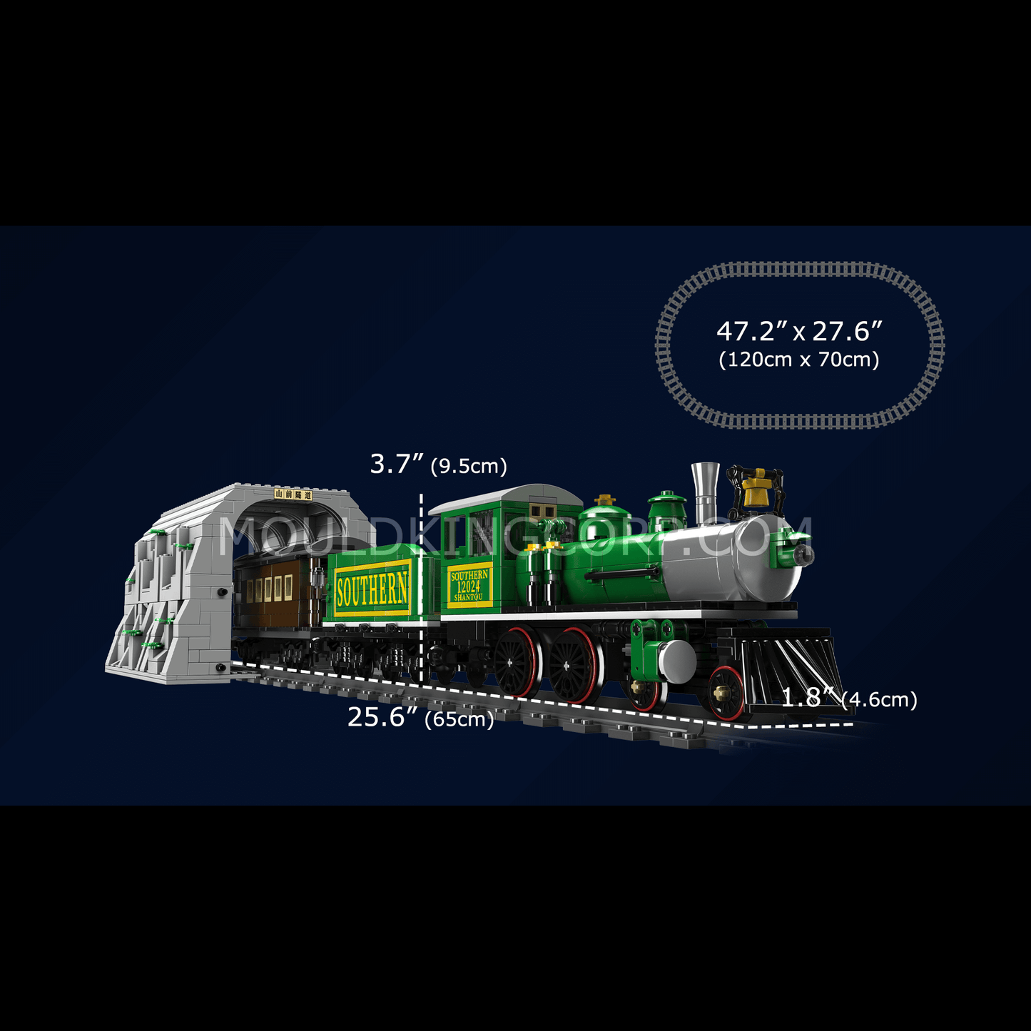 Mould King 12024 4-4-0 Steam Locomotives Building Set | 1,212 PCS