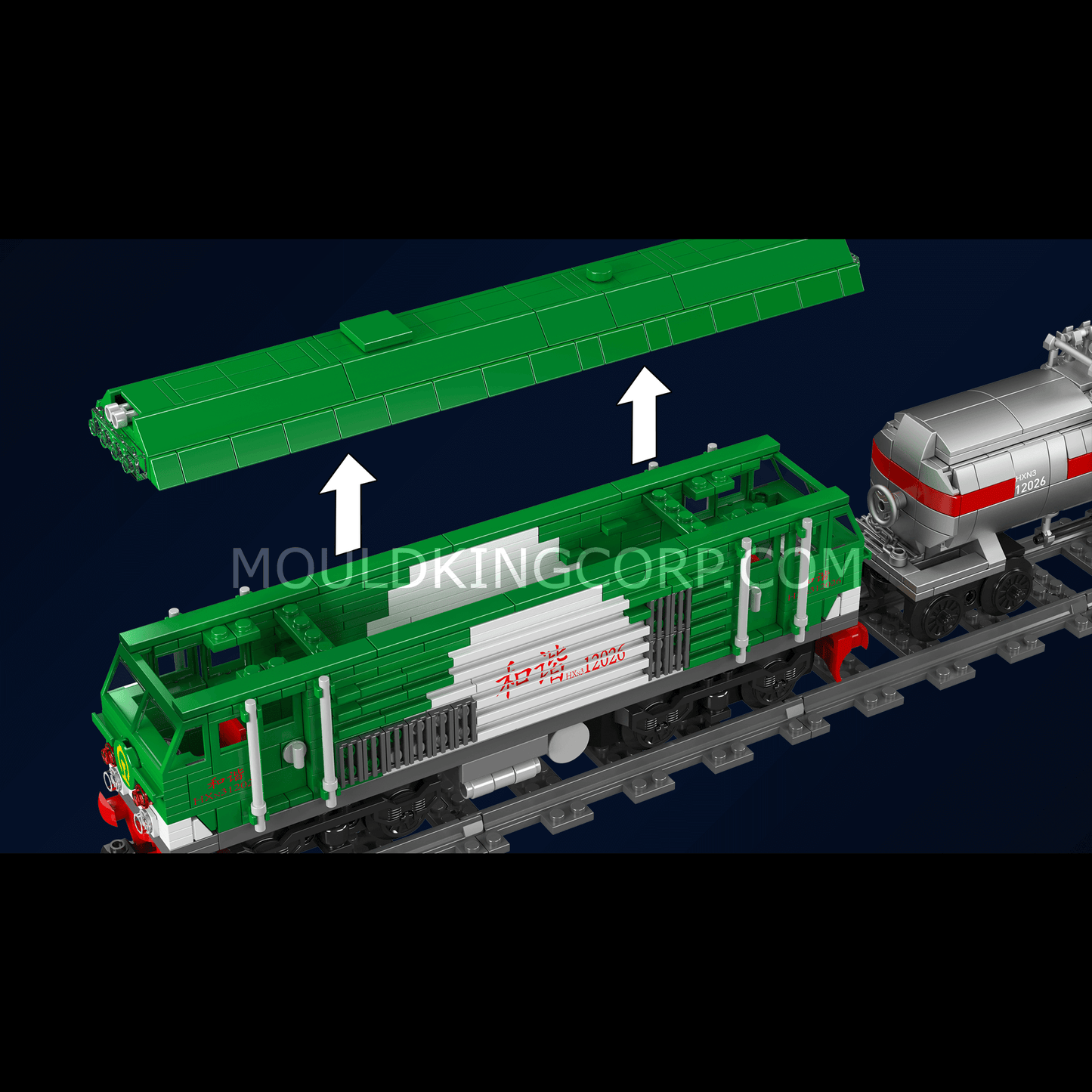 Mould King 12026 HXN 3 Diesel Locomotive Building Set | 1,090 Pcs