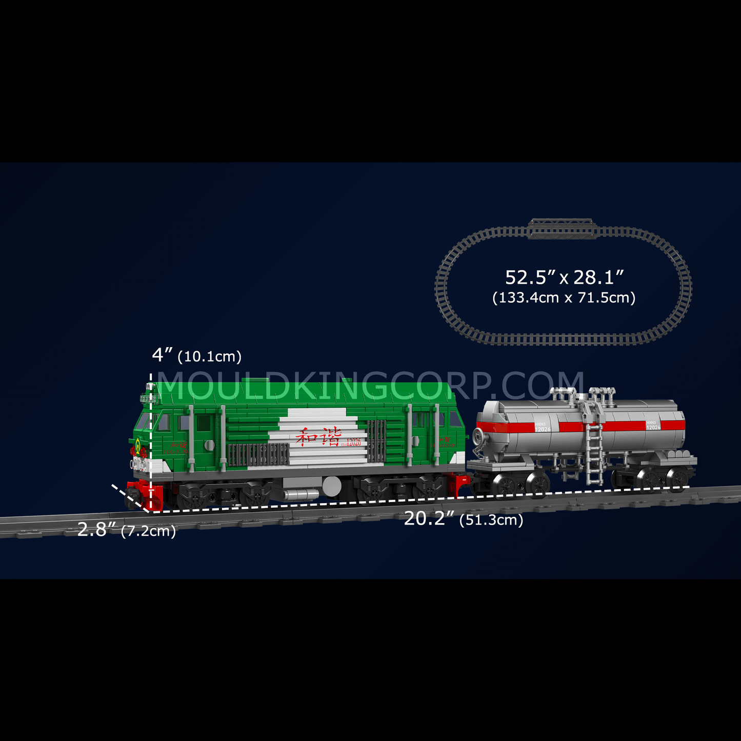 Mould King 12026 HXN 3 Diesel Locomotive Building Set | 1,090 Pcs