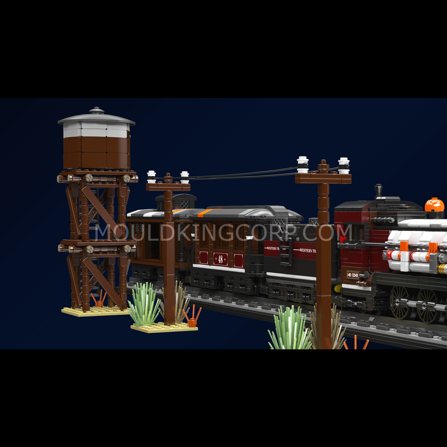 Mould King 12048 Western Steam Express locomotive Building Set | 2,722 Pcs