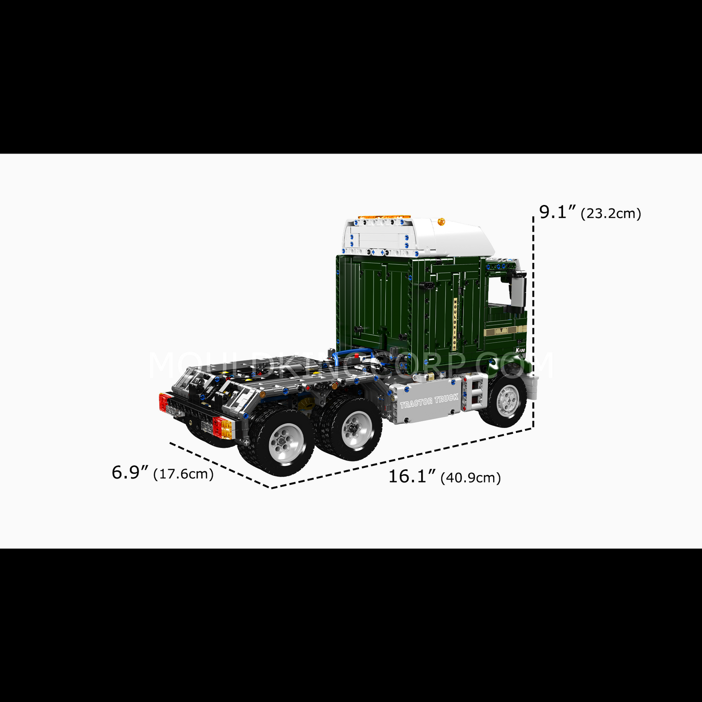 Mould King 13202 1970s American Cabover Truck Building Set | 2,181 Pcs