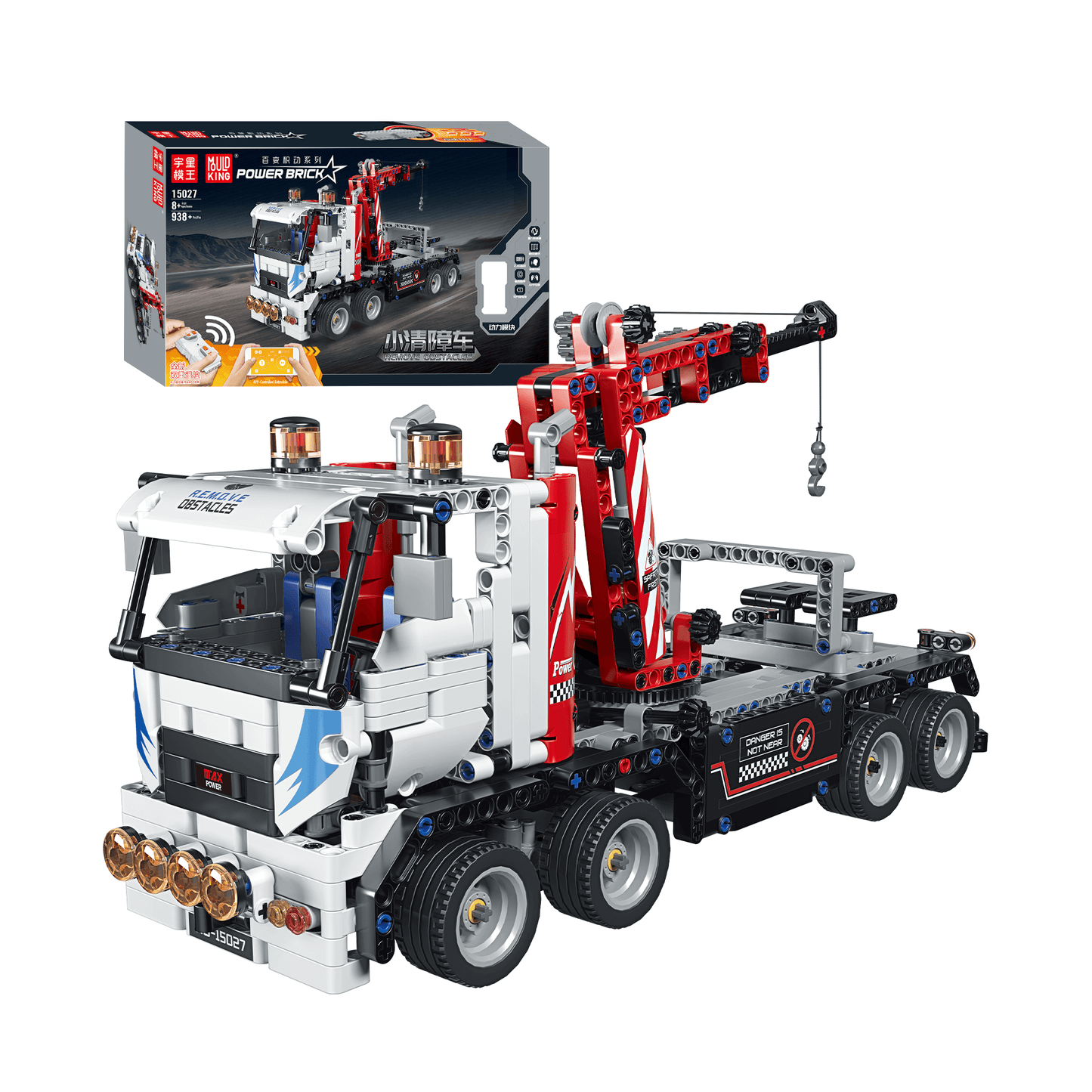 MOULD KING 15027 Remote Control Tow Truck Building Set | 938 PCS