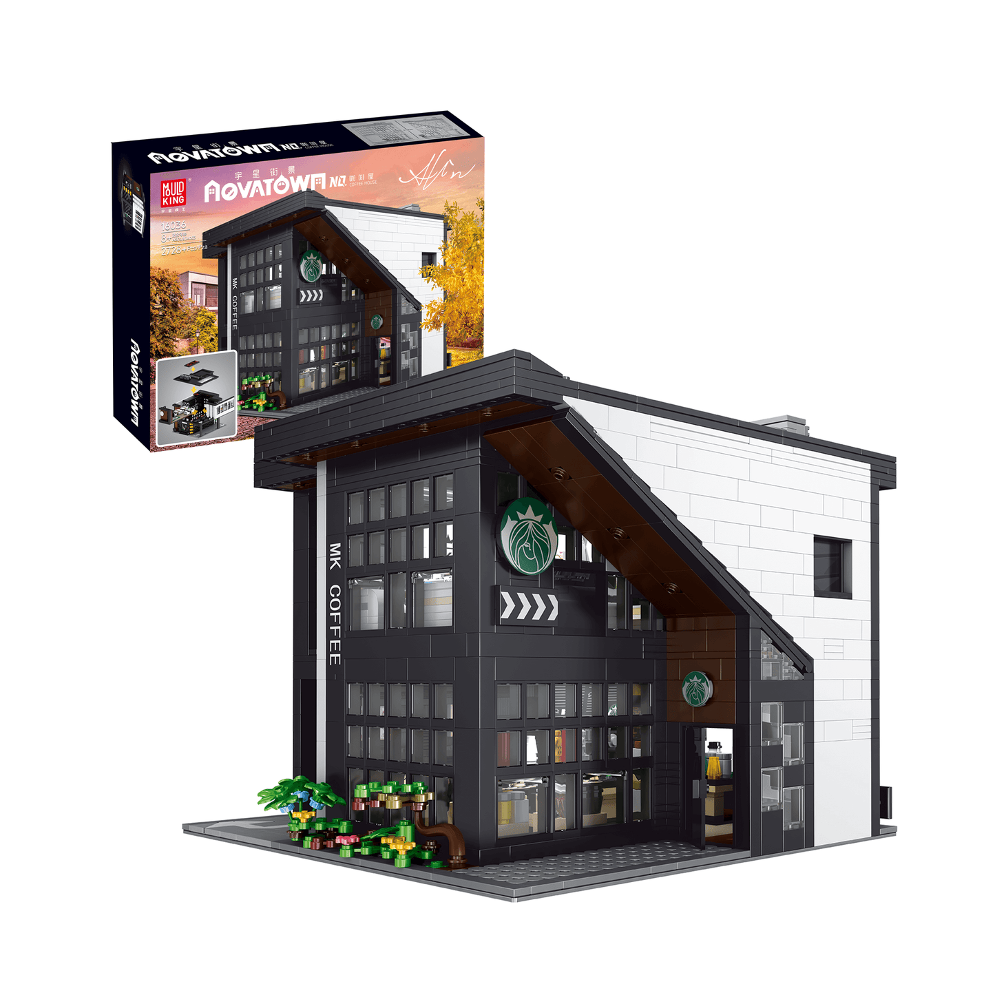 Mould King 16036 Modern Coffee Shop MOC Building Set | 2,728 PCS