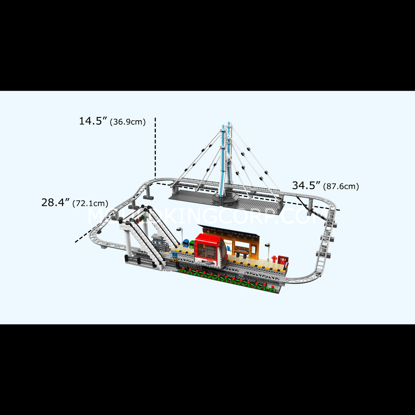 Mould King 16052 Motorised Monorail Building Set | 1,488 Pcs