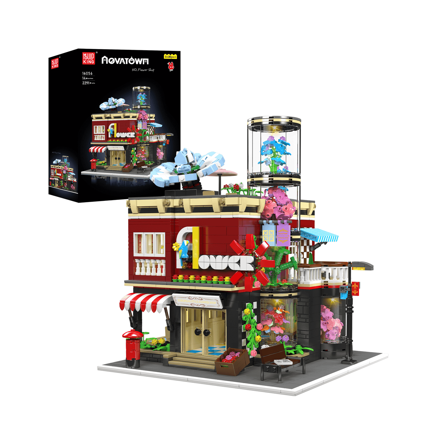 Mould King 16056 NovaTown Flower Shop Building Set | 2,291 Pcs