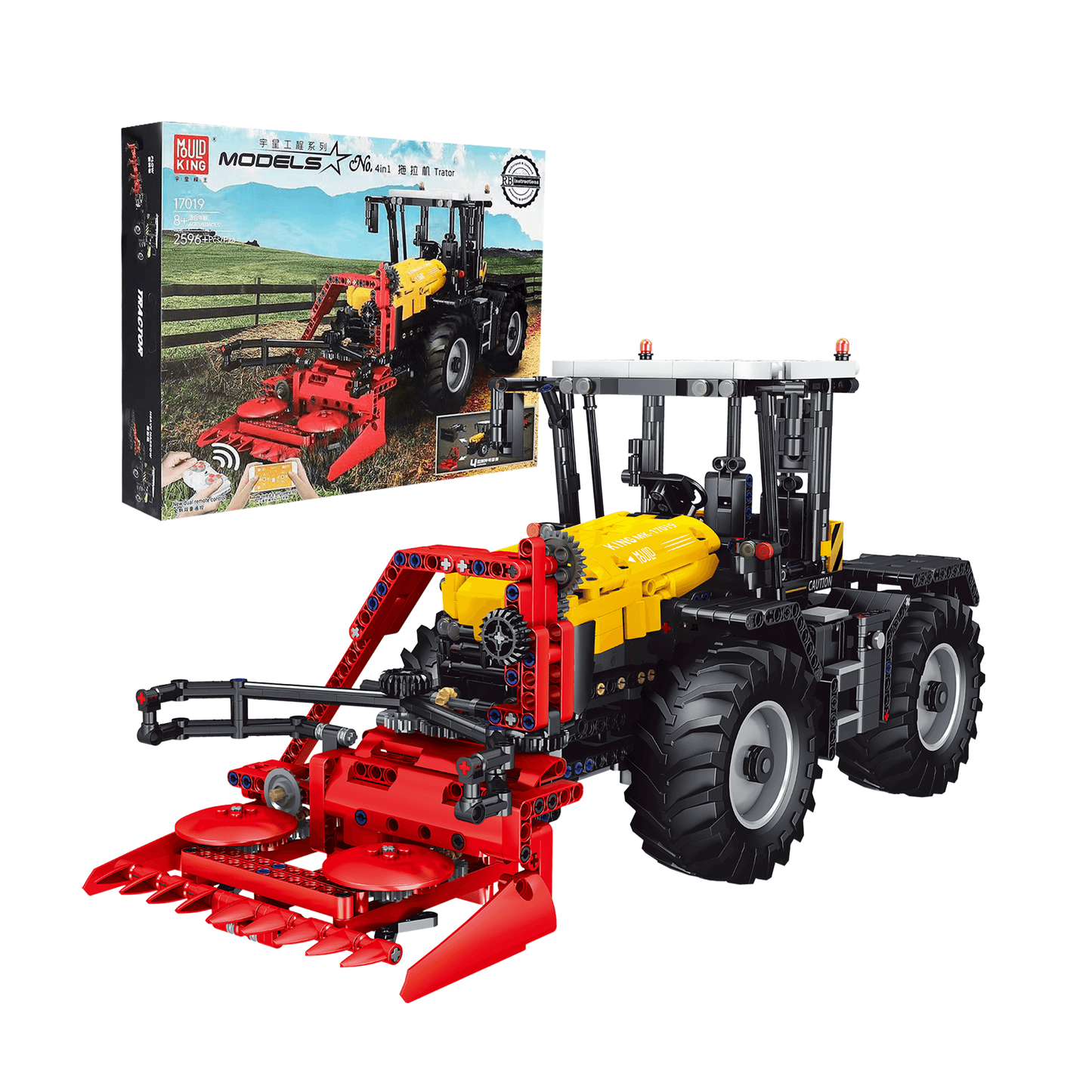 MOULD KING 17019 Farm Tractor Remote Controlled Building Set | 2,596 PCS