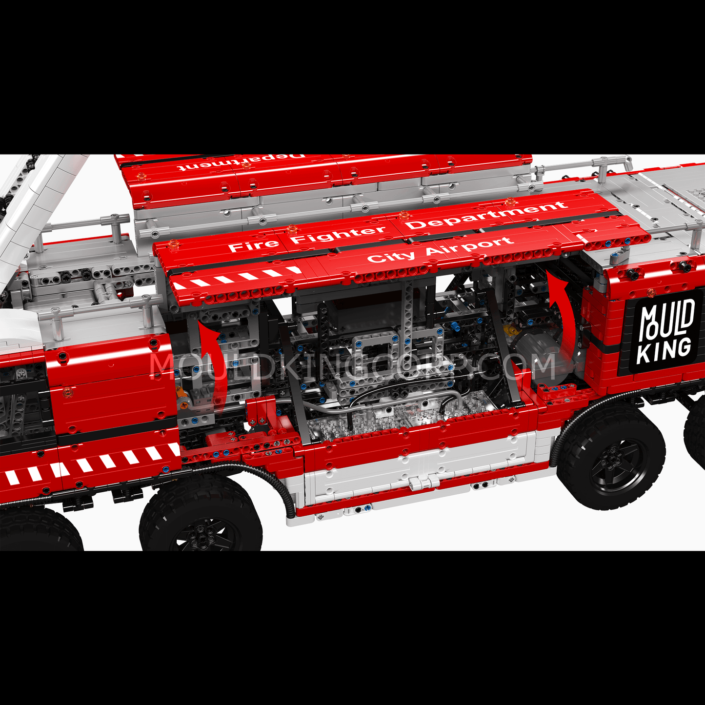 MOULD KING 19004S RC Pneumatic Airport Rescue Vehicle Building Set | 6,653 PCS