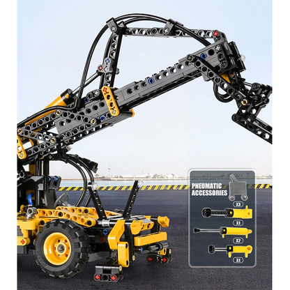 MOULD KING 19009 Pneumatic Forklift Building Toy Set | 803 PCS