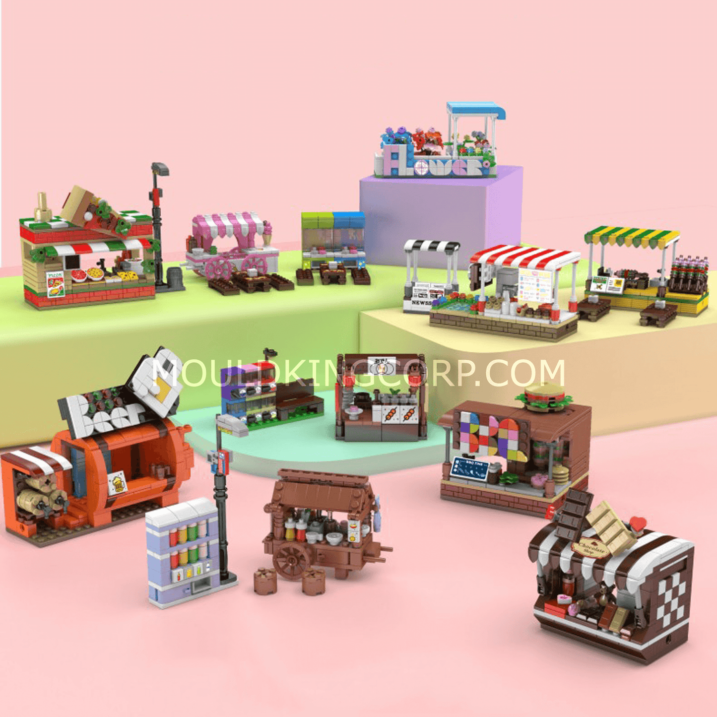 Mould King 24025 Oden Stand & Capsule Toy Machine Building Set | 265 Pcs