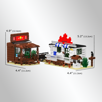 Mould King 24062 Wild West Bank Heist Scene Building Set | 693 Pcs