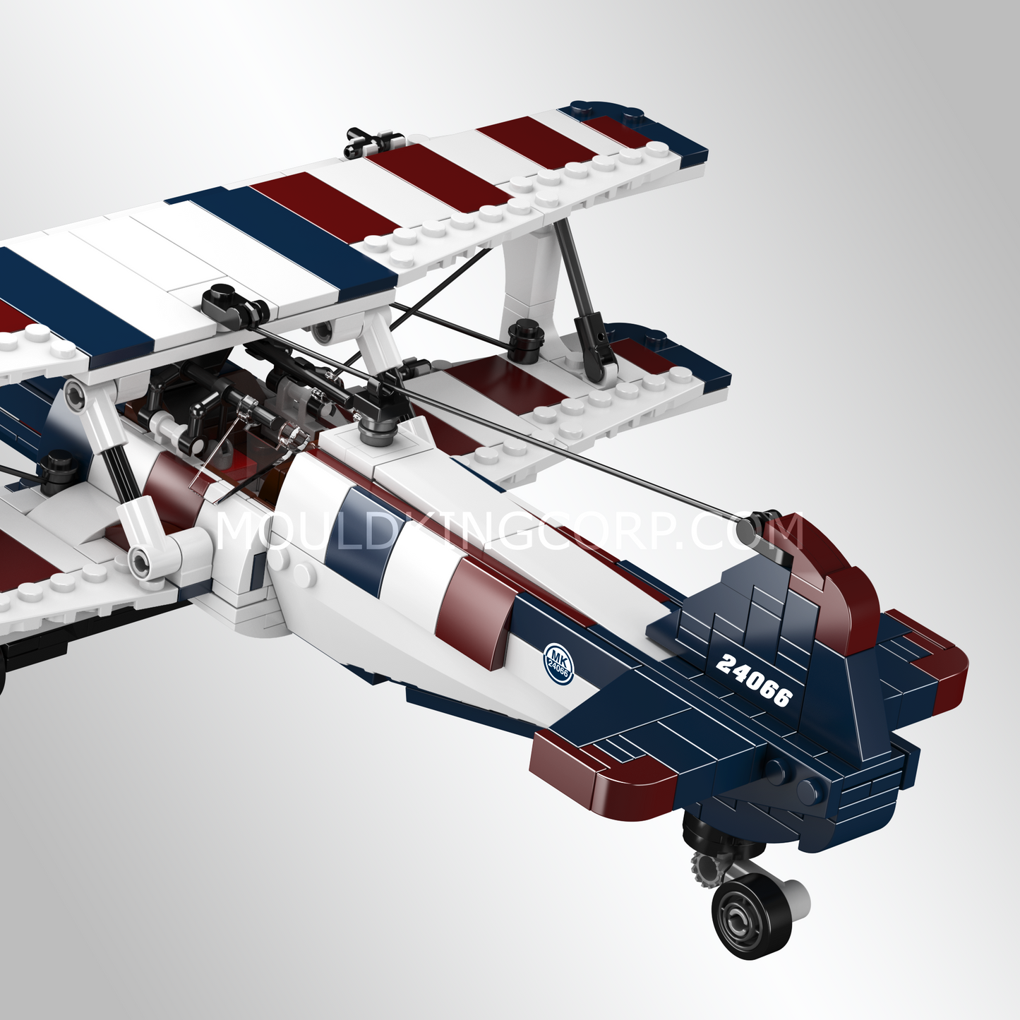 Mould King 24066 American Racing Biplane Building Set | 540 Pcs