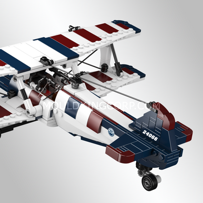 Mould King 24066 American Racing Biplane Building Set | 540 Pcs