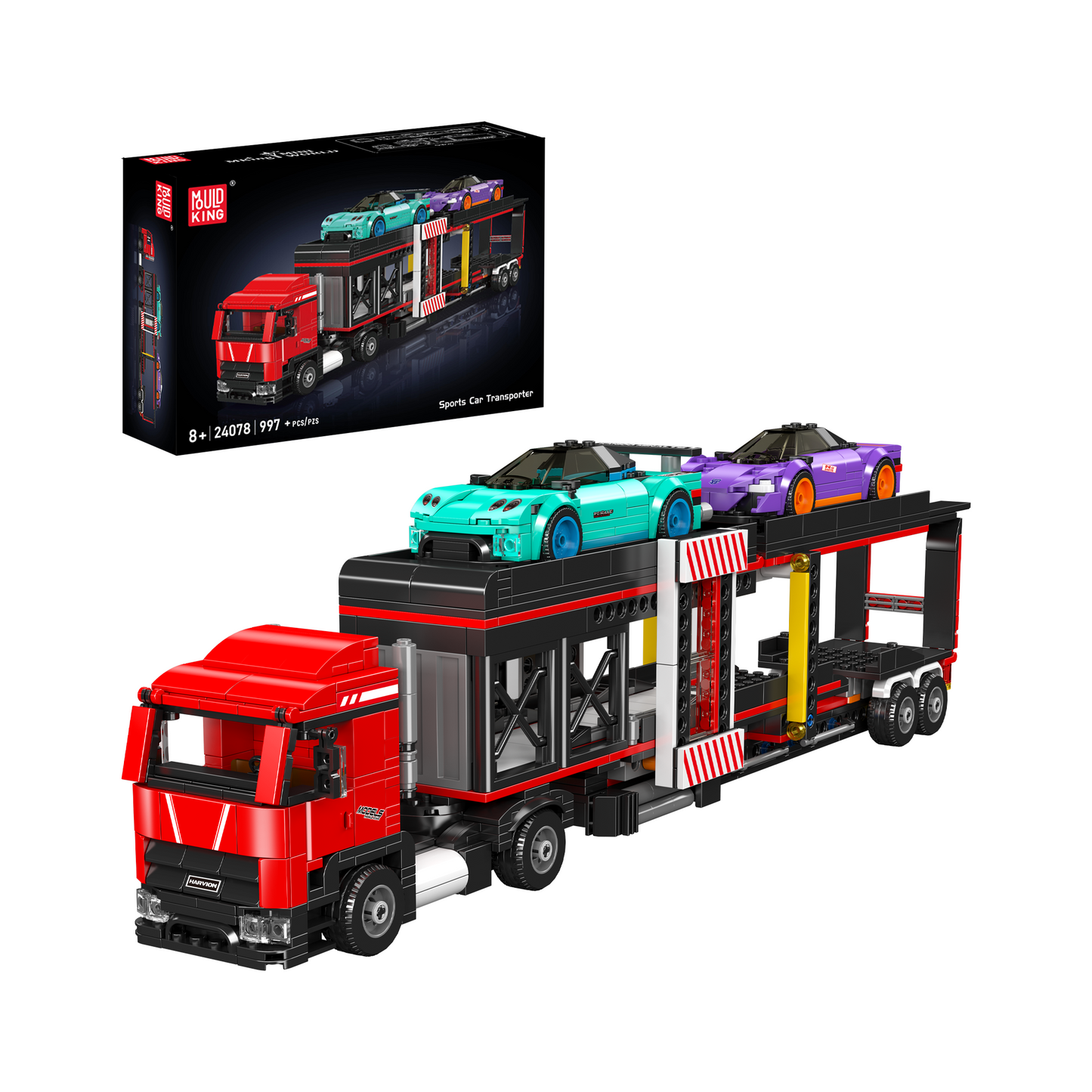 Mould King 24078 Sports Car Transporter Truck Building Set | 997 Pcs