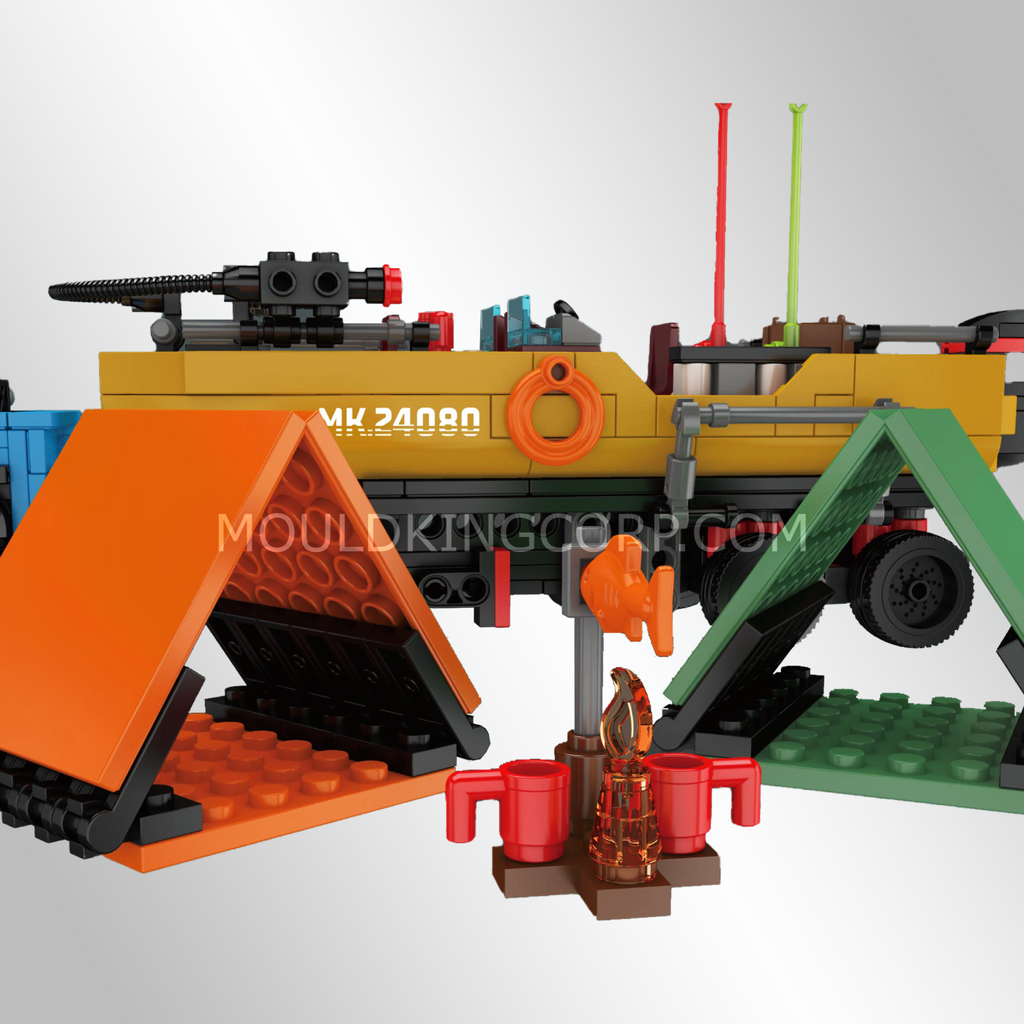 Mould King 24080 Fishing Boat Trailer Building Set | 872 Pcs